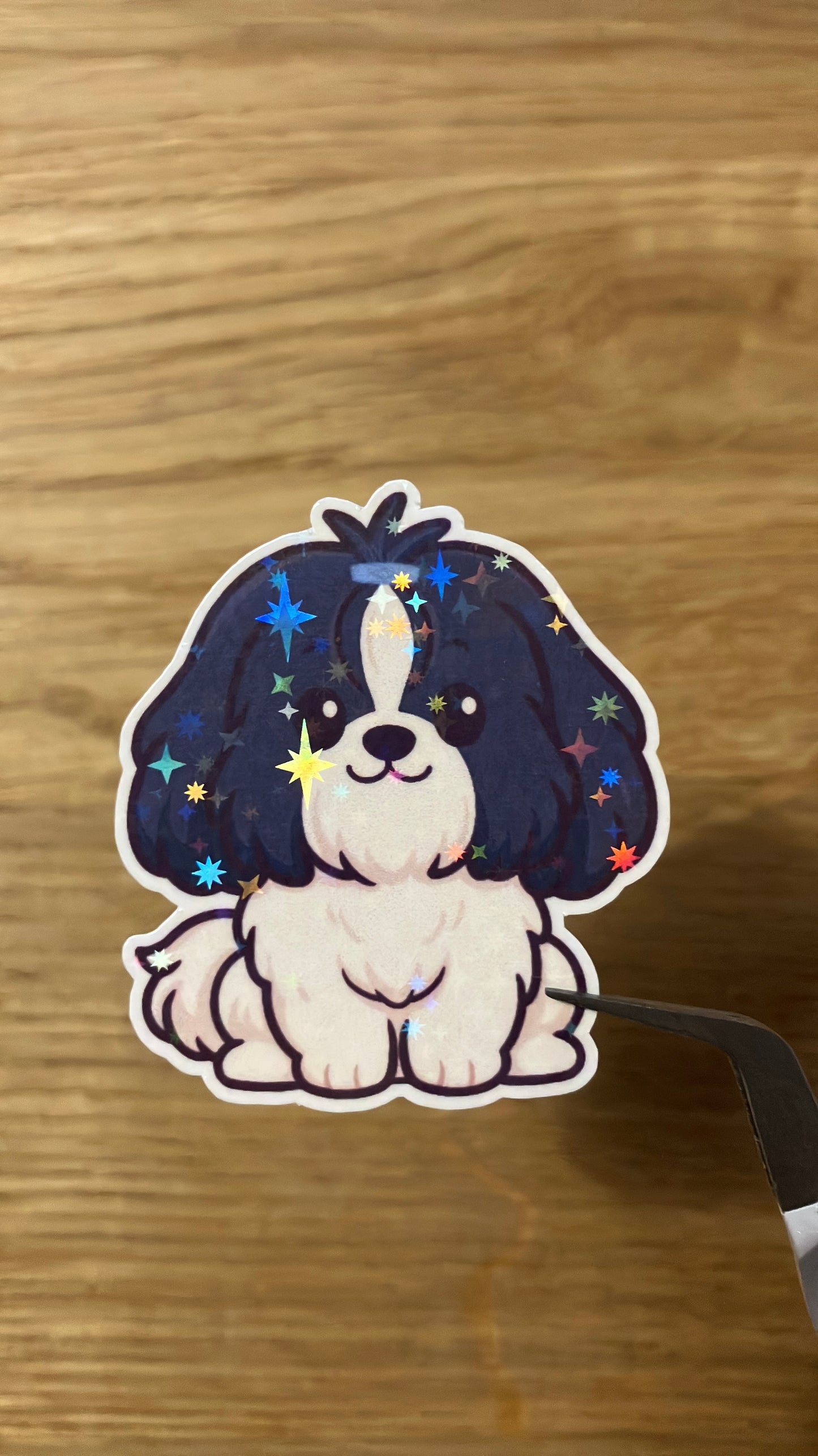 Tibet Terrier Schwarz-Weiß Sticker