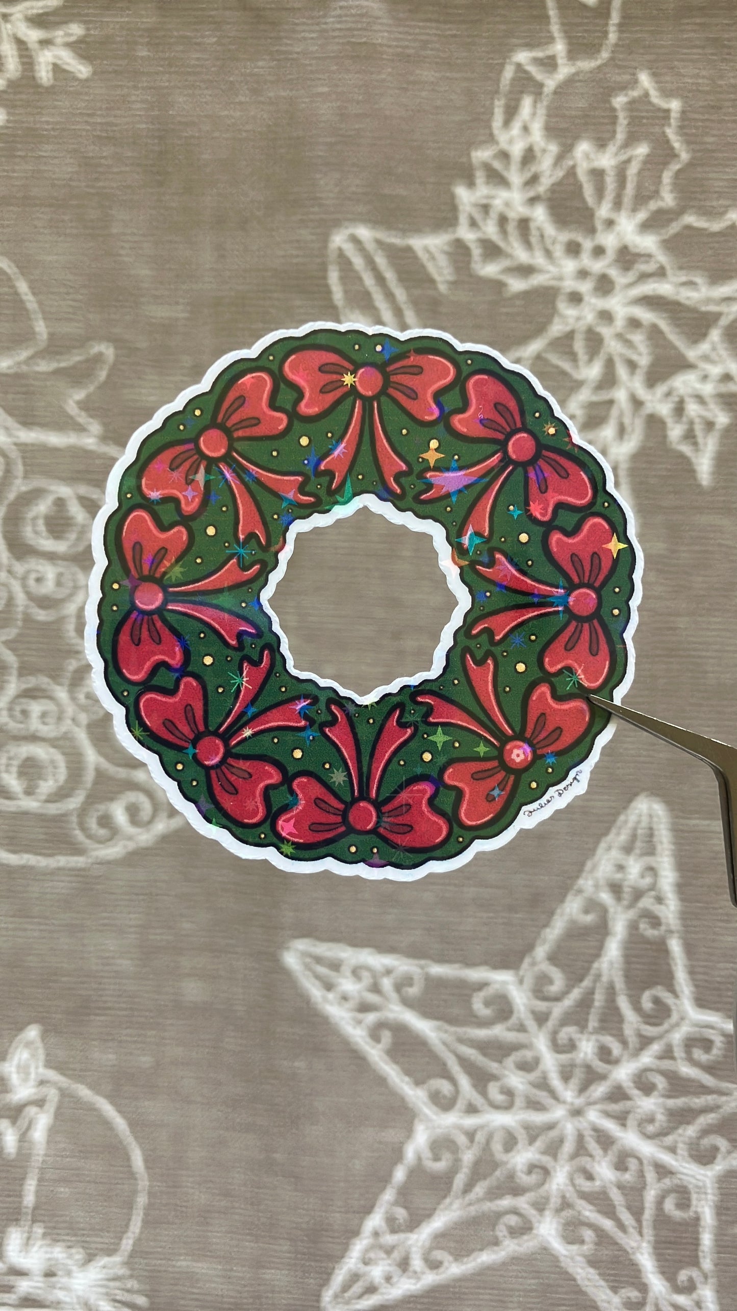 Weihnachtskranz mit Schleifen Sticker