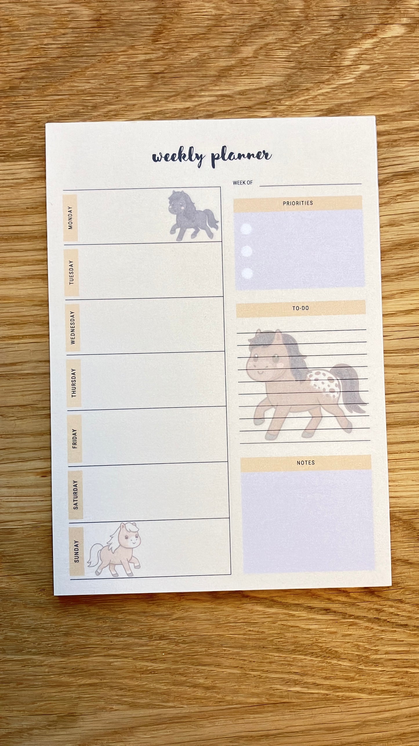 Weekly Planner Wochenplaner Pferde