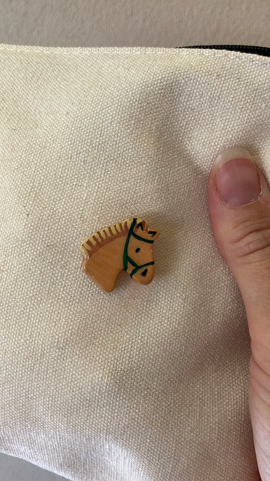Pin Pferd Hellbraun Handgemacht