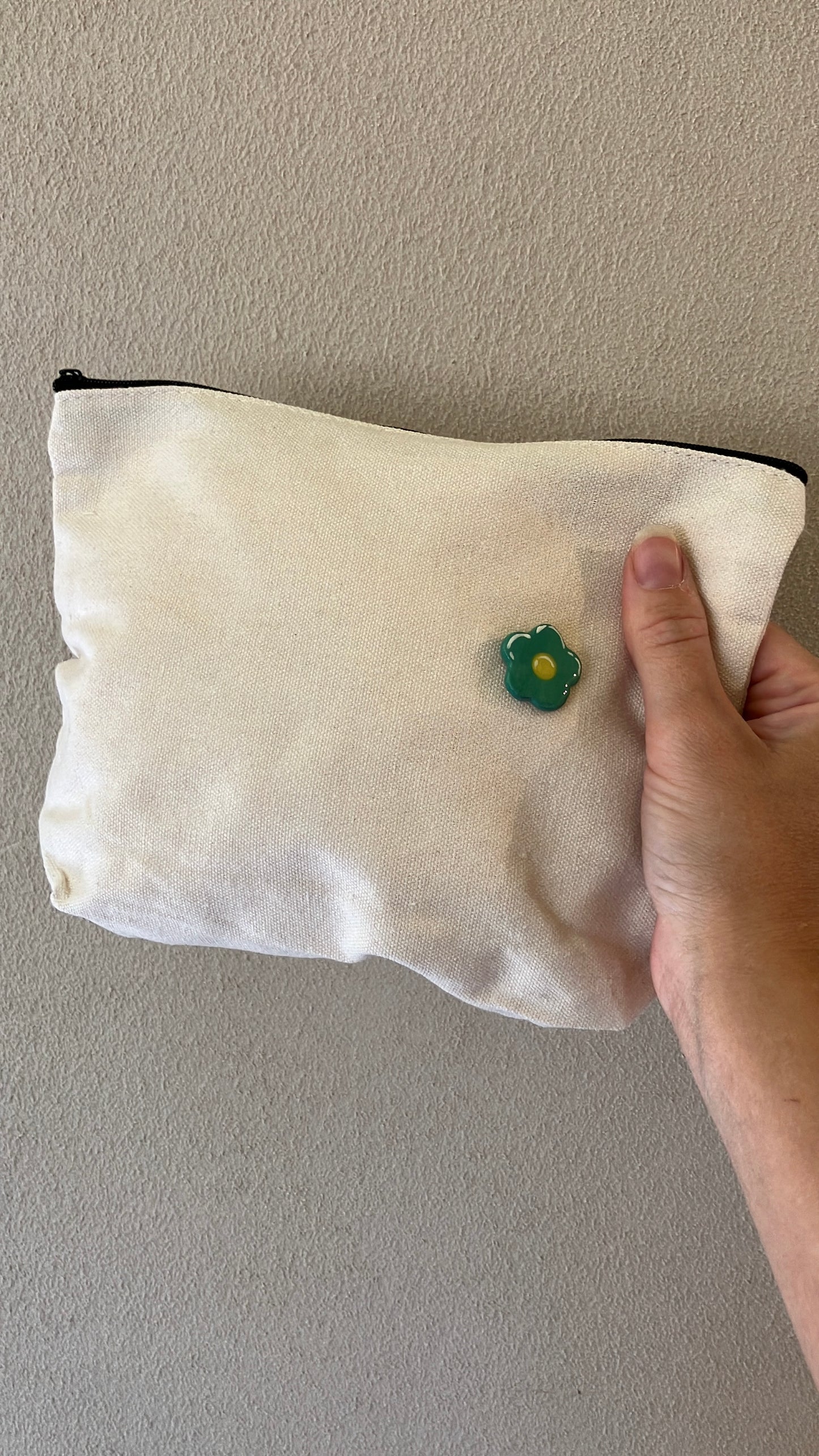 Pin Blume Grün Handgemacht