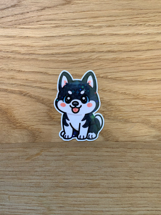 Husky Schwarz Sticker