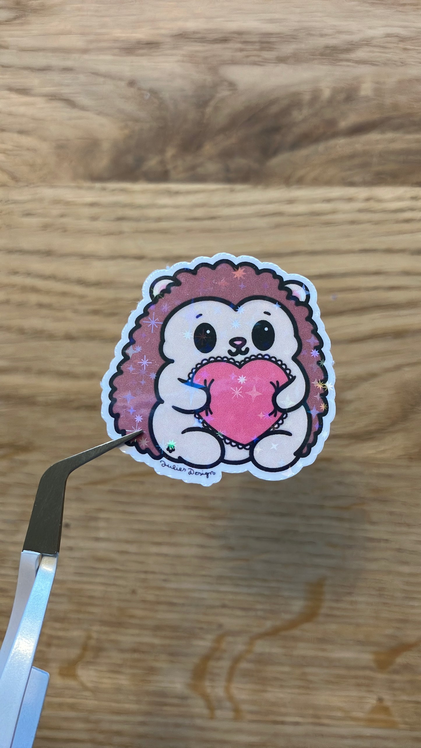 Igel mit Herzkissen Sticker Valentinstag