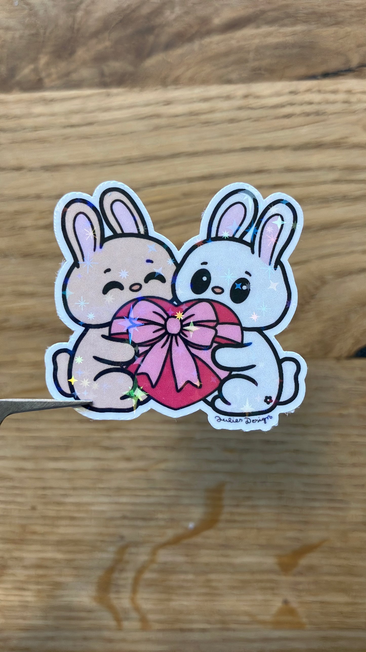 Hasen mit Geschenkschachtel Sticker Valentinstag