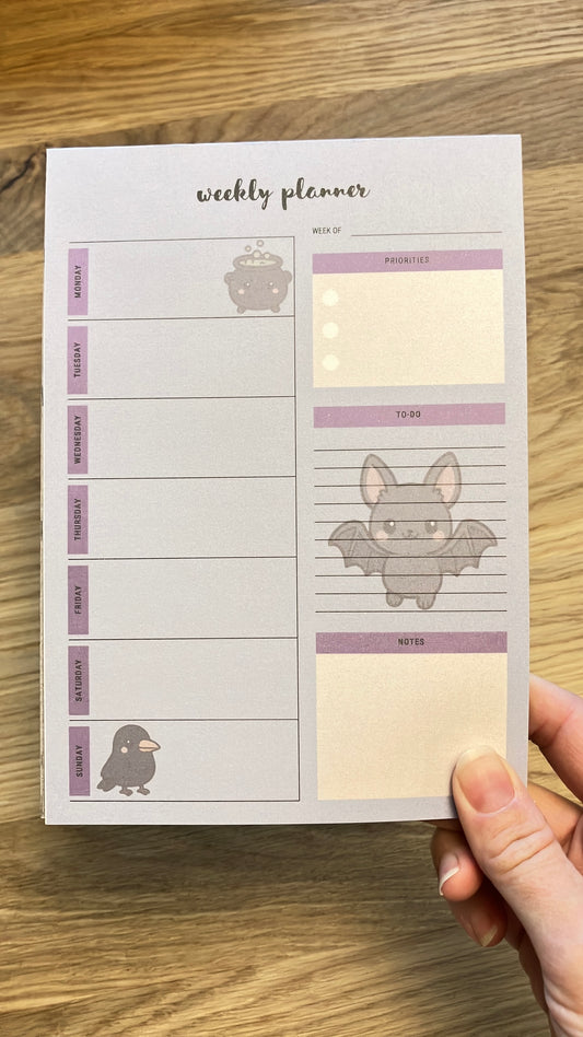 Weekly Planner Wochenplaner Fledermaus