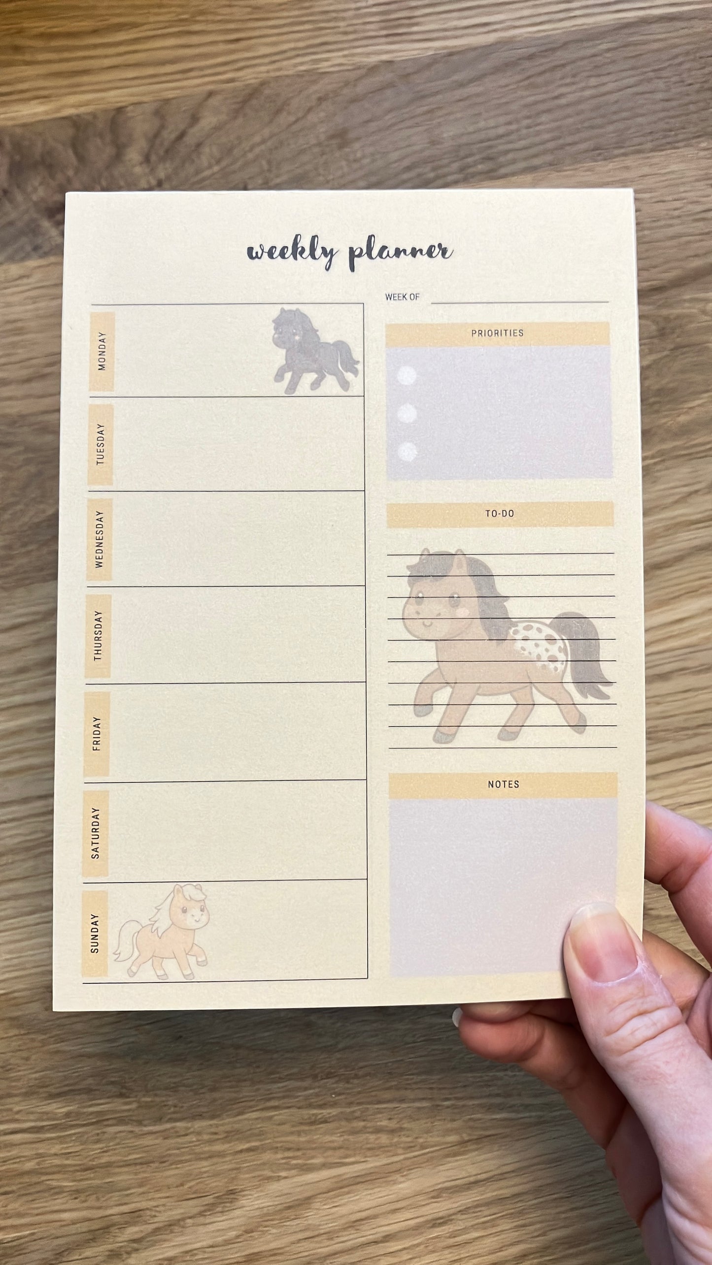 Weekly Planner Wochenplaner Pferde